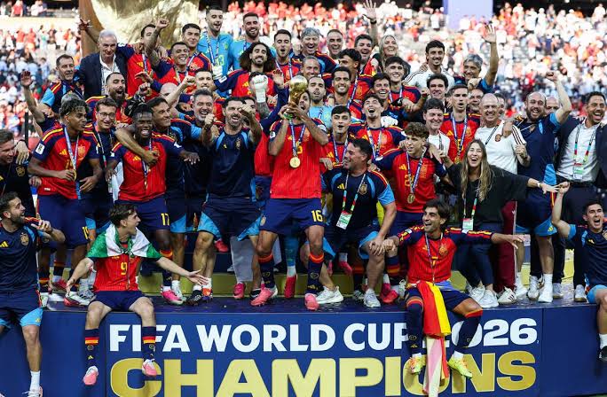 ⚽España se proclamó campeona de la Copa del Mundo 2026 al derrotar a Argentina 1-0 en la prórroga. SEGUNDA ESTRELLA Y OLÉ !!! hay joda en esta final con la FIFA…